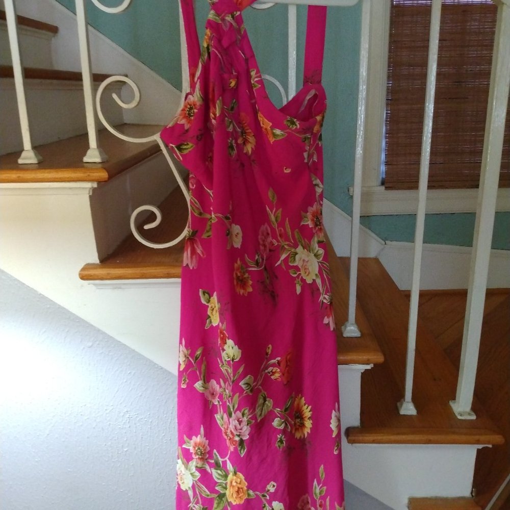 PINK DRESS Hawaii style flowers